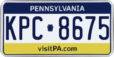 PA license plate KPC8675