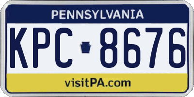 PA license plate KPC8676