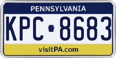 PA license plate KPC8683
