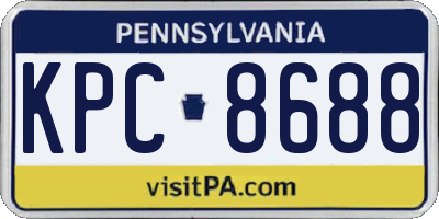 PA license plate KPC8688