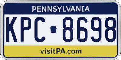 PA license plate KPC8698