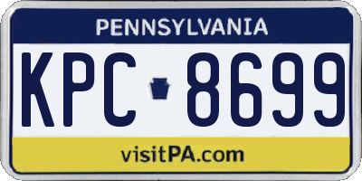 PA license plate KPC8699