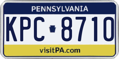 PA license plate KPC8710