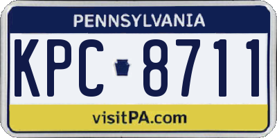 PA license plate KPC8711