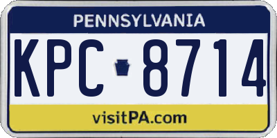 PA license plate KPC8714