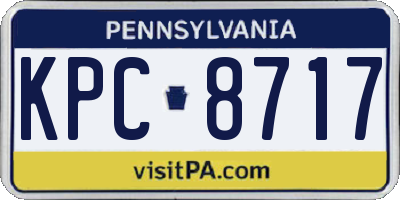 PA license plate KPC8717