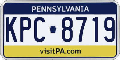 PA license plate KPC8719