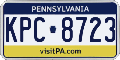 PA license plate KPC8723
