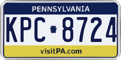 PA license plate KPC8724