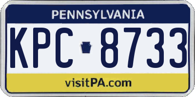 PA license plate KPC8733