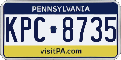 PA license plate KPC8735
