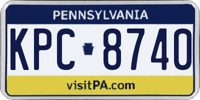PA license plate KPC8740