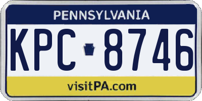 PA license plate KPC8746