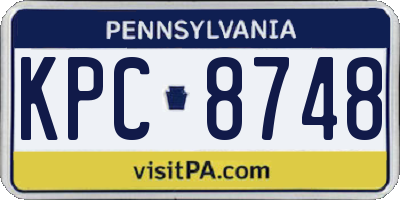 PA license plate KPC8748