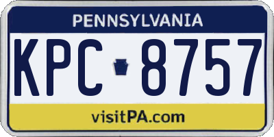 PA license plate KPC8757