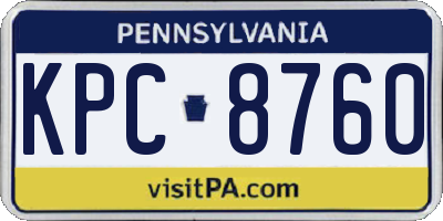 PA license plate KPC8760