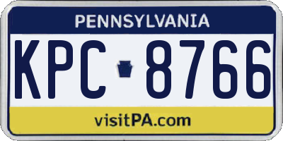 PA license plate KPC8766