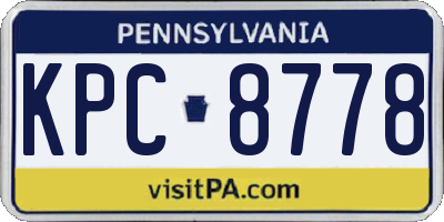 PA license plate KPC8778