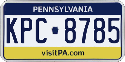 PA license plate KPC8785