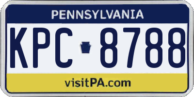 PA license plate KPC8788
