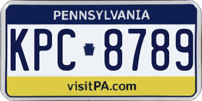 PA license plate KPC8789