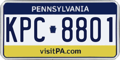PA license plate KPC8801