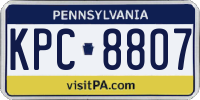 PA license plate KPC8807