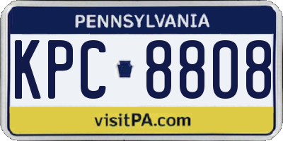 PA license plate KPC8808