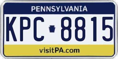 PA license plate KPC8815