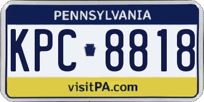 PA license plate KPC8818