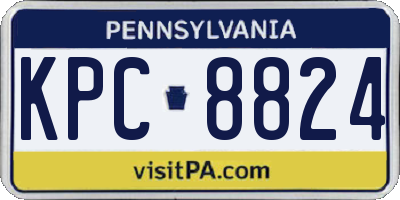 PA license plate KPC8824