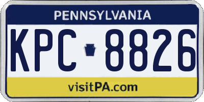 PA license plate KPC8826