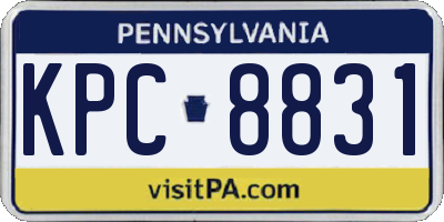 PA license plate KPC8831