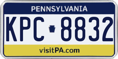 PA license plate KPC8832