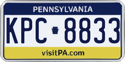 PA license plate KPC8833