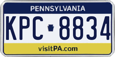 PA license plate KPC8834
