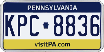 PA license plate KPC8836