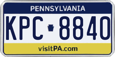 PA license plate KPC8840