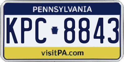 PA license plate KPC8843