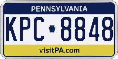 PA license plate KPC8848