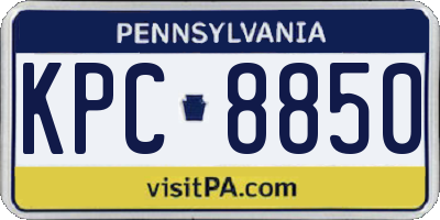 PA license plate KPC8850