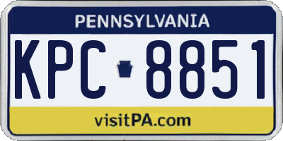 PA license plate KPC8851