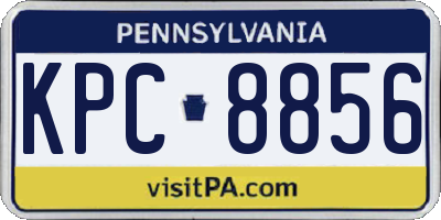 PA license plate KPC8856