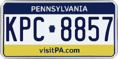PA license plate KPC8857