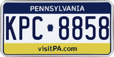 PA license plate KPC8858