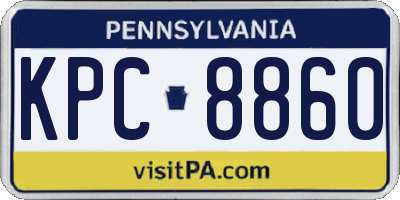 PA license plate KPC8860