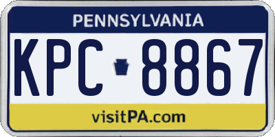 PA license plate KPC8867