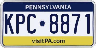 PA license plate KPC8871