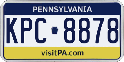 PA license plate KPC8878