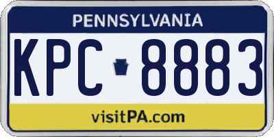PA license plate KPC8883